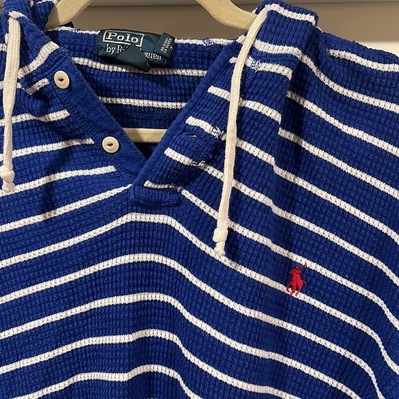Vintage 90s Polo by Ralph Lauren striped cotton pullover - Picture 2 of 3